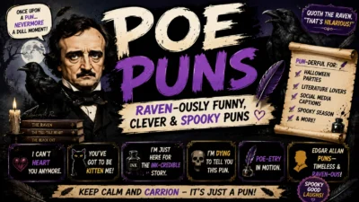 Poe Puns Raven-ously Funny, Clever & Spooky Puns 🖤🦅