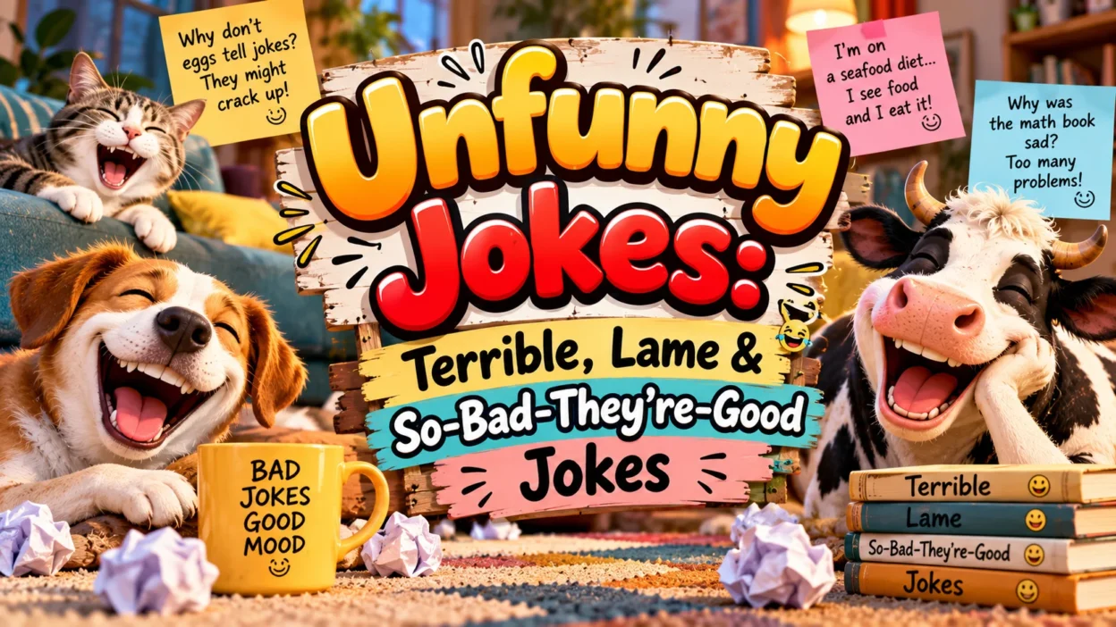 Unfunny Jokes Terrible, Lame & So-Bad-They’re-Good Jokes